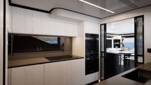 Pearl 100 Hybrid Galley looking aft