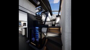Pearl 100 Hybrid Hallway looking at pilothouse