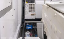Engine room of 2021 Sunseeker Manhattan 68 yacht, featuring Cummins Onan generator.