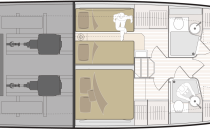 Marex 440 Three Cabin layout
