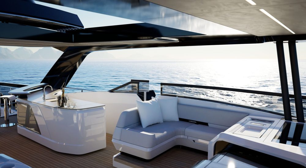 Pearl 100 Hybrid Exterior - Flybridge Door