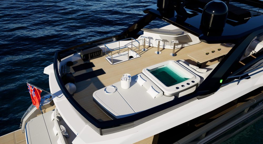 Pearl 100 Hybrid Exterior - Flybridge Jacuzzi and Gym
