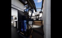 Pearl 100 Hybrid Hallway looking at pilothouse