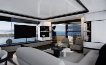 Pearl 100 Hybrid Saloon looking aft