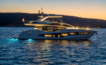 SABRE - SIDE PROFILE SUNSET - TWO STERN TWO AFT SIDE LIGHTS - © REBORN YACHT MEDIA