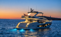 SABRE - STERN SUNSET - TWO STERN TWO AFT SIDE LIGHTS - © REBORN YACHT MEDIA